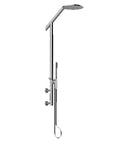 Pro Grade Exposed Shower System With Slick Polished Chrome Trim And Smooth Thermostatic Handle, featuring a sleek modern design.
