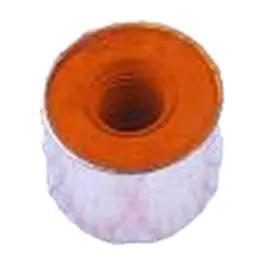 20 Pack Surface Mount Round Nut Columns M2.5 X4 Tinned Copper For Circuit Boards top view of a round nut pillar with copper interior.