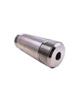 Side view of a silver high-pressure waterjet cylinder spare part with threaded end