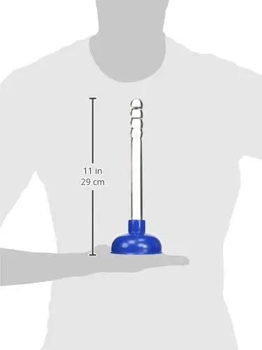 Top Shelf 4 Inch Blue Designer Sink Plunger Hefty Duty Drain And Clog Buster Super Nifty Rubber Cup That Smashes Blockages Fast Real Handy Portable Cleaning Tool