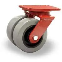 Tough As Nails Heavy Duty Dual Wheel Swivel Caster With 6X2 Inch Polyurethane Tread Over Cast Iron Core And Sealed Ball Bearings 2900 Lbs Capacity For Commercial Floors