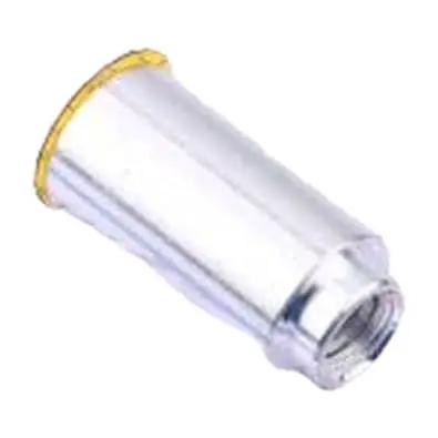 10 Pack SMD Round Nut Columns Surface Mount Copper Tinned M3 X 10 Circuit Board Hardware Hella Secure Fit Premium Connector Standoffs Top Shelf SMT Parts For Your Next Hack Or Repair Job. Close-up of a copper tinned round nut column.