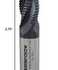 Front view of Accusize TiAlN-coated M42 cobalt roughing end mill, 3/4 in diameter, 3.75 in overall length