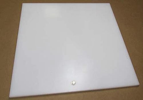 Durable White UHMW Plastic Sheet 5/8 Inch Thick 24 By 24 Inches Built To Last Self Lubricating with Low Friction on brown surface