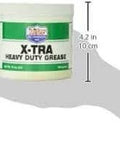 XTRA Heavy Duty Grease 14 Oz Tube with green and white label, held by an illustrative hand showing size