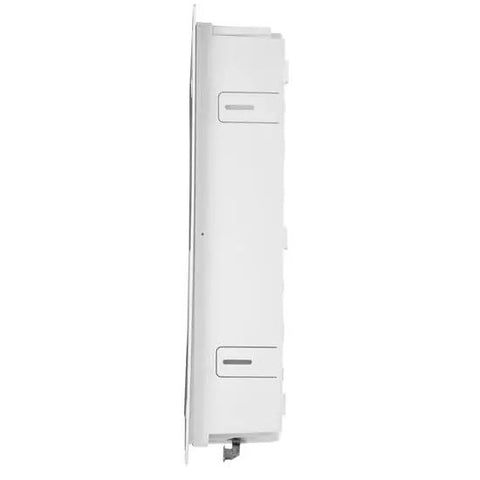 Straight Up Zero Clutter In Wall Media Box, Smooth Hassle Free Cable Management, Dual Purpose Structured Wiring Enclosure, 17 Inch White side view
