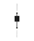 Ultra Sharp Matte Black LED Wall Sconce Featuring Flexible Vertical And Horizontal Mounting Options For Those Clean Modern Vibes And Super Smooth 2700K Warm Lighting - front view with dual arms and frosted glass.