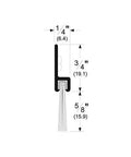 Pemko brush seal for meeting stile, dark bronze with black brush insert; cross-section view, 1 in wide, 84 in long