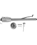 AngyMeck polished stainless steel 32-inch tilt manual steering column with 9-hole wheel adapter and mounting hardware