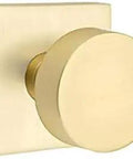 Square Rosette Privacy Door Set With Matching Round Knob Satin Brass Finish Choose From Seven Finishes Backset Two And Three Eighths Inch No Fuss Install Built To Last Hardware For Home Or Office
