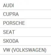 Brand compatibility list for Volkswagen Oil Filter 06L-115-562-B For VW And Audi High-Performance Replacement Part