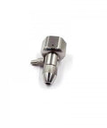 Waterjet cutting head 0.016" diamond orifice, metal knurled nozzle, front view