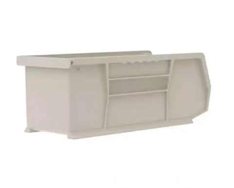 Tough As Nails Stackable Plastic Storage Bins In Rustic Stone Shades Set Of Twelve For No Fluff Workshop Sorting And Garage Clutter That Frees Up Prime Workbench Real Estate