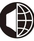 Logo featuring a speaker and globe design, symbolizing global sound and audio connections.