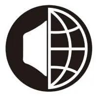 Logo featuring a speaker and globe design, symbolizing global sound and audio connections.