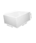 Wall-Mounted Bathroom Sink - Space-Saving Plastic Wash Basin for Small Restrooms, No-Drill Installat, Modern Minimalist Vani for Rentals & Shower Rooms, shown from above with dimensions.