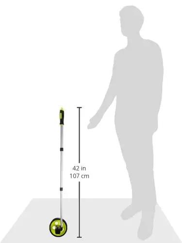 Heavy Duty Six Inch Measuring Wheel With Five Digit Counter And Adjustable Telescoping Handle Smooth Rolling Hi Viz Yellow Build Rock Solid Gear Driven Design Built Tough For Indoor Tile And Outdoor Yards