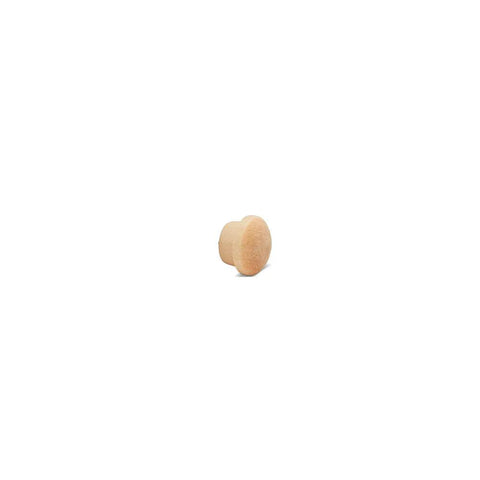 Maple Wood Screw Hole Plugs 1/4 Inch Pack Of 100 With Button Top Mushroom Caps, tapered, single plug close-up