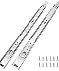 Two 22-inch full-extension ball bearing side mount drawer slides with screws, 10 Pairs of 22 Inch Hardware 3-Section Full Extension Ball Bearing Side Mount Drawer Slides,100 LB Capacity Drawer Slide.