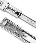 Close-up of 22-Inch Heavy Duty Full Extension Drawer Slides, Ball Bearing Soft Closing Drawer Rails Runners in zinc-plated finish.