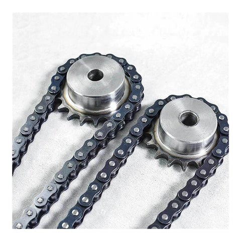 Close-up of 06B Industrial Motor Roller Conveyor Transmission Chain Sprocket Gear 22 Teeth Sprocket Carbon Steel