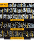 2251 Piece Hardware Assortment Kit with Screws Nuts Bolts and Washers Featuring 3 Stackable Trays, including SAE and Metric fasteners.