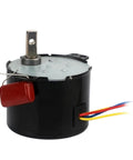 Side view of a 220V AC Synchronous Gear Motor 50KTYZ 50-KTYZ 6-10W Permanent Magnet Synchronous Gear Motor, 38x50mm.