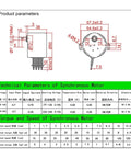 Technical diagram of 220V AC Synchronous Gear Motor 50KTYZ 50-KTYZ 6-10W Permanent Magnet Synchronous Gear Motor with dimensions.