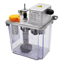 220V Electric Intermittent Lubrication Pump, sleek container with visible controls, Fully Automatic CNC Machine Tool Lubricator for Milling Machines