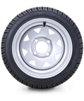 225/35-12 Golf Cart Tire and Wheel Assembly Set of 2 with Silver Wheel, 4 Lugs on 4 inch PCD, ET-25.4 offset, tire front view