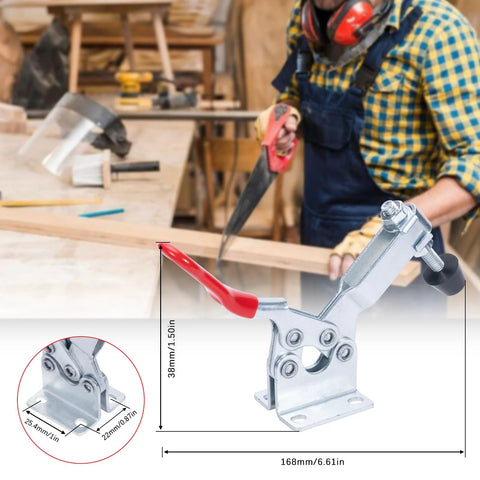 Heavy Duty Hold Down Toggle Clamp For Woodworking And Metalworking 500 Lb Capacity With Quick Release and Antislip Grip