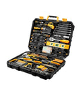 228 Piece Socket Wrench Auto Repair Tool Set With Plastic Toolbox Storage Case in open view showing organized tools.