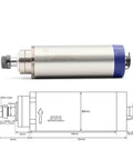 Air Cooled Spindle Motor 2.2KW ER20 With VFD Inverter 110V Aluminum Housing diagram