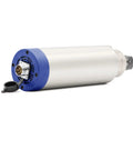 Beefy 2.2KW ER20 Air Cooled Spindle Motor For Engraving And Milling, 80mm view, 110V with blue end cap, ceramic bearings
