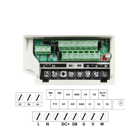 Terminal connections for Beefy 2.2KW CNC Air Cooled Spindle Motor With ER20 Collet, Ceramic Bearings, VFD Inverter