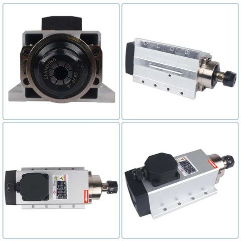 Beefy 2.2KW Air Cooled Spindle Motor 220V ER20 With Nut And Collet Included, multi-angle views, CNC router part