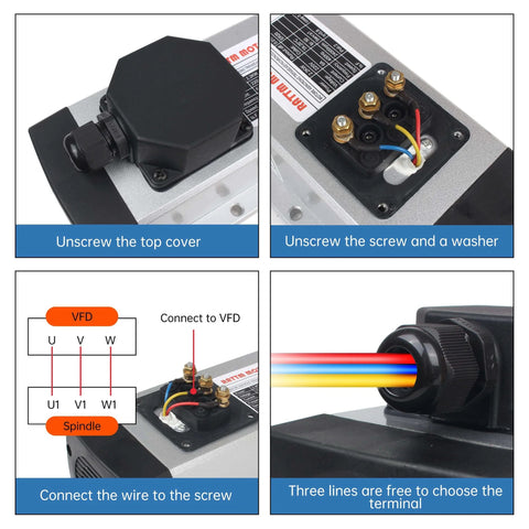 Beefy 2.2KW Air Cooled Spindle Motor 220V ER20 With Nut And Collet Illustrated Wiring Diagram