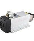 2.2KW ER20 Spindle Motor For CNC Router Square Air Cooled With Flange 220V 380V, angled view showing air cooling and flange mount.