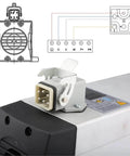 2.2KW ER20 Spindle Motor For CNC Router Square Air Cooled With Flange 220V 380V showing connector and wiring diagram