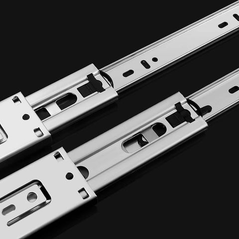 Close-up of 22-Inch Heavy Duty Full Extension Drawer Slides, Ball Bearing Soft Closing Drawer Rails Runners 6Pair in zinc finish
