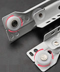 Close-up of two 22 Inch Euro Cabinet Slides Pack Of 2 For Face Frame And Frameless Cabinets With 75lbs Capacity Cold Rolled Steel