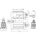 Technical diagram of Powerful 2.2kW Air Cooled CNC Spindle Motor With ER20 4 Bearings 380V Fixed Seat for precision milling.