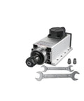Beefy 2.2KW CNC Air Cooled Spindle Motor With ER20 Collet Four Bearings 24000Rpm shown with two wrenches and collets