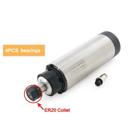 CNC Spindle Kit 2.2KW ER20 220V DC 24000 RPM With 4 Bearing High Speed Main Bearings And 2HP Inverter VFD with ER20 collet
