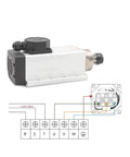 2.2kW ER20 Air Cooled Spindle Kit With Four Steel Bearings, 110V Industrial CNC Tool for Engraving and Milling, wiring diagram visible