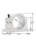 Beefed-Up 2.2kW Air Cooled CNC Spindle 80mm shaft mount bracket with dimensions for precision metalworking applications