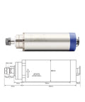 Beefed-Up 2.2kW Air Cooled CNC Spindle 24,000 RPM 80mm Shaft with Ceramic Ball Bearings, 380V drive, precision milling and engraving
