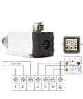 2.2kW 220V ER25 CNC Spindle Motor with connector and wiring diagram, air cooled, ceramic ball bearings, for precision milling