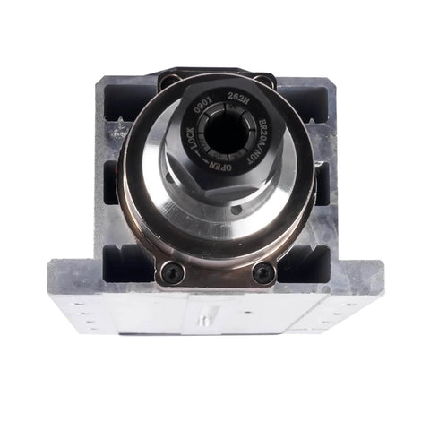 Front view of 2 Point 2KW Air Cooled Square CNC Spindle Motor 220V 24000RPM ER20 Beefed Up Pro Grade for precision machining