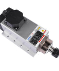2 Point 2KW Air Cooled Square CNC Spindle Motor 220V 24000RPM ER20 Beefed Up Pro Grade Collet High Speed Milling Engraving Spindle With Four Bearings 400Hz For Precision Machining
